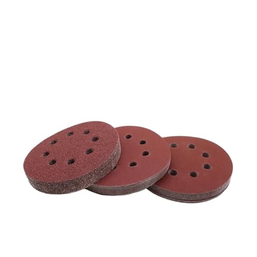 LCUVIMPEX Schleifpapierblätter Schleif- und Polierpads 10~100 Stück Schleifscheiben Selbstklebendes Schleifpapier mit Haken und Schlaufe 5 Zoll bis 8 Löcher (100 Grits, 100 Stück) von LCUVIMPEX