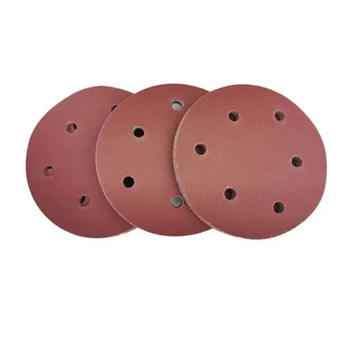 LCUVIMPEX Schleifsandblätter, 100 runde Schleifpapierscheiben von 5 Zoll, 6 Löcher, 125 mm, Körnung 60-1200, selbstklebend (150 Grit 100 Stück) von LCUVIMPEX