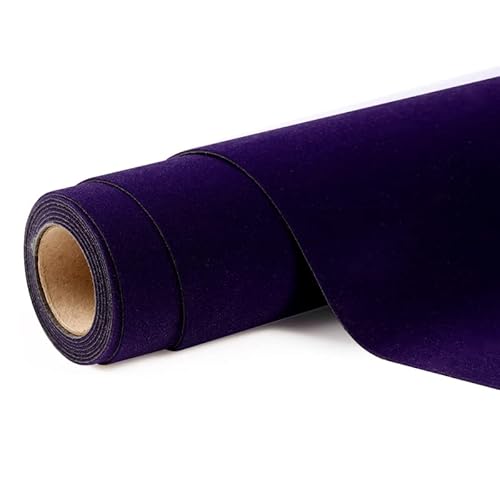 LCUVIMPEX Selbstklebend Samt Liner ， Flocked Fabric Samtstoff Multicolor 50x148cm for Basteln und Futtern(16 Dark Blue) von LCUVIMPEX