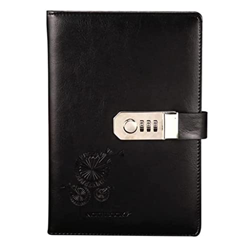 Reise-Notizblock, A5 Kombinationsschloss Retro Pu Leder Journal for Schule Büro Business Arbeit(B) von LCUVIMPEX