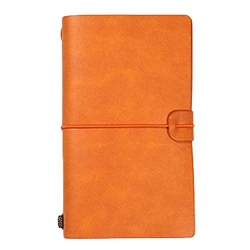 Reise-Notizblock, Kunstleder-Einband, Reisetagebuch, Tagebuch, lose Blätter, Stifthalter, Rekord, S, Orange, 1 Stück Reise-Notizblock, Kunstleder-Einband, Reisetagebuch, Tagebuch, lose Blätter, Stifthalter, Rekord, S, Orange, 1 Stück von LCUVIMPEX