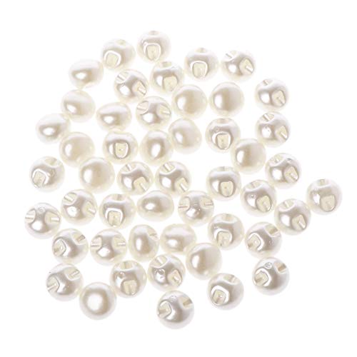 Erhalten Sie frische 50Pcs 10Mm 11Mm runde nähende Perlen-Knöpfe für Kleidungs-nähende Zusatz-Kleidungs-Scrapbooking-Kleidungsstück Diy-Kleidungs-Werkzeug-flaches horizontales Loch-Perlen-Weiß von LDA