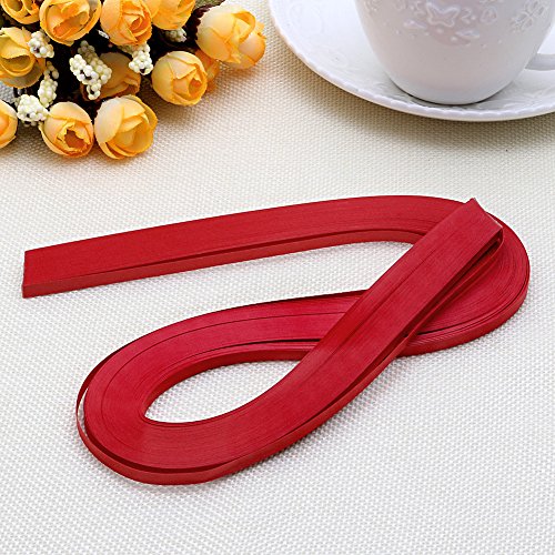 LDA Holen Sie Sich frische 120 Streifen Quilling Papier 5 Mm Breite Volltonfarbe Origami Papier DIY Hand Handwerk Monochrome Papierstreifen 5 Mm Rot von LDA