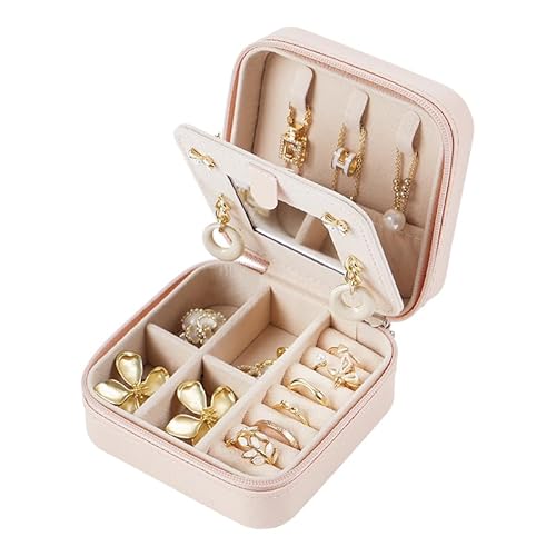 LDALAX Schmuckkästchen Reise,Schmuckschatulle für Mädchen und Frauen, Reise Schmuck Etui, PU-Bezug Schmuck-Organizer für Ringe, Ohrringe, Halsketten, Rosa LDALAX Schmuckkästchen Reise,Schmuckschatulle für Mädchen und Frauen, Reise Schmuck Etui, PU-Bezug Schmuck-Organizer für Ringe, Ohrringe, Halsketten, Rosa von LDALAX