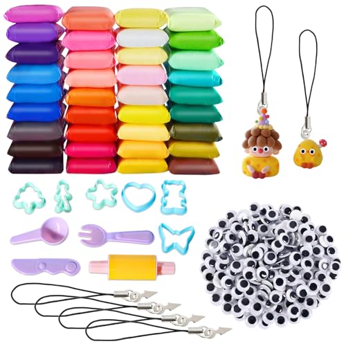 36 Farben Knete Set Beutel Knete Modelliermasse-Set Knete Starter Set Selbstklebende Wackelaugen Leicht zu formende Modelliermasse mit Zubehör Kreatives DIY Bastelset 36 Farben Knete Set Beutel Knete Modelliermasse-Set Knete Starter Set Selbstklebende Wackelaugen Leicht zu formende Modelliermasse mit Zubehör Kreatives DIY Bastelset von LDBKLGHJ
