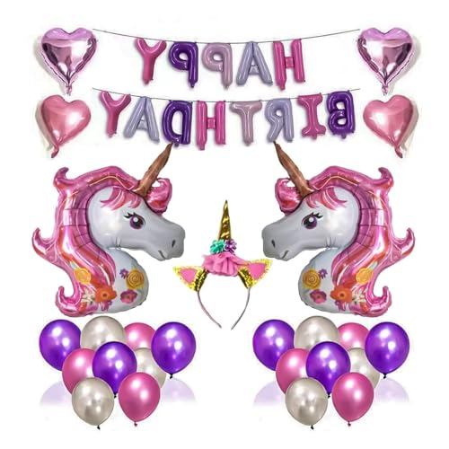 Einhorn Geburtstag - 38-teiliges Dekoset für junge Damen Geburtstage Einhorn Geburtstag - 38-teiliges Dekoset für junge Damen Geburtstage von LDBKLGHJ
