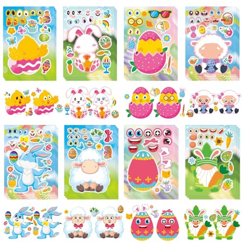 LDBKLGHJ 24 Stück Ostereier Aufkleber Oster Sticker Osterhasen Küken Osterdeko Oster, Osteraufkleber für Basteln, Ostergeschenke, Dekoration Ostergeschenke LDBKLGHJ 24 Stück Ostereier Aufkleber Oster Sticker Osterhasen Küken Osterdeko Oster, Osteraufkleber für Basteln, Ostergeschenke, Dekoration Ostergeschenke von LDBKLGHJ