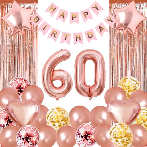 LDBKLGHJ Luftballons 60 Geburtstag Dekoration frauen rosegold, 60. Geburtstag deko für frau,60 jahre Geburtstag deko frau 60. Geburtstag frau 60 Geburtstagsdeko rosegold frauen LDBKLGHJ Luftballons 60 Geburtstag Dekoration frauen rosegold, 60. Geburtstag deko für frau,60 jahre Geburtstag deko frau 60. Geburtstag frau 60 Geburtstagsdeko rosegold frauen von LDBKLGHJ