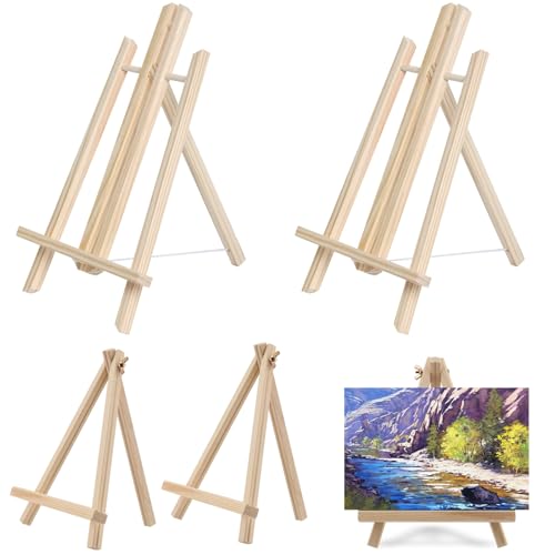 Tischstaffelei 2er Set Mini Holz Malstaffelei für Kunst & Zeichnen, 30x19cm 19x11cm, verstellbar & stabil, faltbar, ideal für Zuhause & unterwegs von LDBKLGHJ