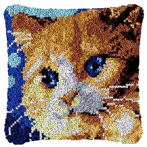 DIY Knüpfkissen Zum Selber Knüpfen Set, Knüpfhaken-Set Kissenbezug Knüpfteppiche Set Kissen Knüpfen Latch Hook Kit Handgemachte Geschenke Für Kinder Und Erwachsene Katze,43x43cm DIY Knüpfkissen Zum Selber Knüpfen Set, Knüpfhaken-Set Kissenbezug Knüpfteppiche Set Kissen Knüpfen Latch Hook Kit Handgemachte Geschenke Für Kinder Und Erwachsene Katze,43x43cm von LDFHOIN