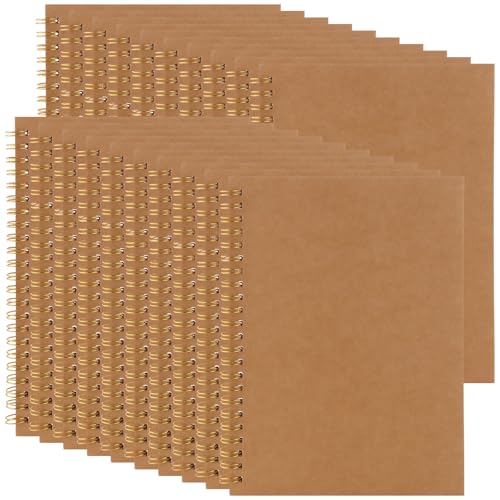 LDHHYH 20 Stück A5 Spirale Notizblock, 60 Blatt Kraft Cover Notizbuch A5, Spirale Notizblocks kariert, Notizbuch Kraftpapier, Notizblock Mit Spirale für Schule, Tagebuch, Notizen LDHHYH 20 Stück A5 Spirale Notizblock, 60 Blatt Kraft Cover Notizbuch A5, Spirale Notizblocks kariert, Notizbuch Kraftpapier, Notizblock Mit Spirale für Schule, Tagebuch, Notizen von LDHHYH
