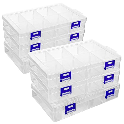 LDHHYH 6 Stück Sortierboxen für Kleinteile, Sortierbox Kleinteile mit 8 Einstellbar Fächer, 20x 13.5 x4.5cm Plastik Perlen Aufbewahrungsboxen Sortierboxen für Kleinteile, perlen, Schmuck LDHHYH 6 Stück Sortierboxen für Kleinteile, Sortierbox Kleinteile mit 8 Einstellbar Fächer, 20x 13.5 x4.5cm Plastik Perlen Aufbewahrungsboxen Sortierboxen für Kleinteile, perlen, Schmuck von LDHHYH