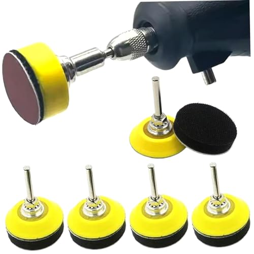 5pcs Schleifpolster, 2 Zoll Haken- und Schleifenbohranschläge mit 1/4 Zoll Schaft, weiche Schachschicht -Pufferpolster für Holzbearbeitung, Schnitzerei, Herstellung von LDJFCCA