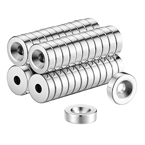50 Stück Magnete Extra Stark mit Loch, 2kg Kraft N42 10x3 mm Senkungsdurchmesser 3 mm Klein Starke Magnet für Magnettafel Pinnwand Magnetboard Büro Küche Lagerhaus 50 Stück Magnete Extra Stark mit Loch, 2kg Kraft N42 10x3 mm Senkungsdurchmesser 3 mm Klein Starke Magnet für Magnettafel Pinnwand Magnetboard Büro Küche Lagerhaus von LDUDU