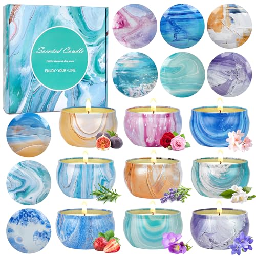 Duftkerze Geschenkset, 9 Stück Candles Blumenduft mit Sojawachs in Dosen zum Stressabbau, Kleine Duftkerzen Set Kerzen Deko, Natürliches Kerzendocht Duftkerze Damen Weihnachten Duftk Geschenke Duftkerze Geschenkset, 9 Stück Candles Blumenduft mit Sojawachs in Dosen zum Stressabbau, Kleine Duftkerzen Set Kerzen Deko, Natürliches Kerzendocht Duftkerze Damen Weihnachten Duftk Geschenke von LDUMODUW