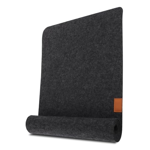 LDXDRU 150x40CM Filz Tischläufer mit Leder Label, Moderne Tischdecke für Jeden Anlass, Dekorativer Tischläufer Grau Filzmatte Abwaschbar Tischdeko Esstisch LDXDRU 150x40CM Filz Tischläufer mit Leder Label, Moderne Tischdecke für Jeden Anlass, Dekorativer Tischläufer Grau Filzmatte Abwaschbar Tischdeko Esstisch von LDXDRU