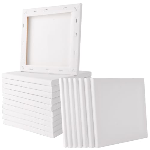 LDXDRU 18 Stück 20x20 cm Leinwand zum Bemalen, Klein Keilrahmenset zum Malen aus 100% Baumwolle Leinwände Set, Keilrahmen Leinwand Malkarton für Acrylfarben Ölfarben Anfänger Künstler, Weiße LDXDRU 18 Stück 20x20 cm Leinwand zum Bemalen, Klein Keilrahmenset zum Malen aus 100% Baumwolle Leinwände Set, Keilrahmen Leinwand Malkarton für Acrylfarben Ölfarben Anfänger Künstler, Weiße von LDXDRU