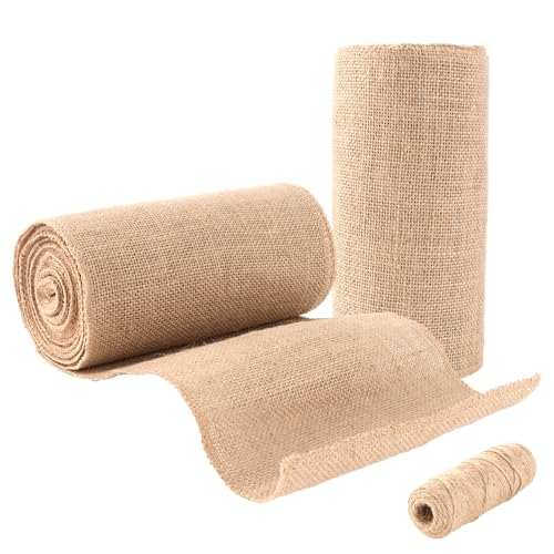 LDXDRU 2 Rolle Tischläufer Jute, juteband breit 20cm x 10m Meterware, Tischläufer Rolle Natur Jutestoff , Tischläufer Hochzeit, Tischläufer Beige mit Juteseil für Hochzeitsdeko, Gartenparty LDXDRU 2 Rolle Tischläufer Jute, juteband breit 20cm x 10m Meterware, Tischläufer Rolle Natur Jutestoff , Tischläufer Hochzeit, Tischläufer Beige mit Juteseil für Hochzeitsdeko, Gartenparty von LDXDRU