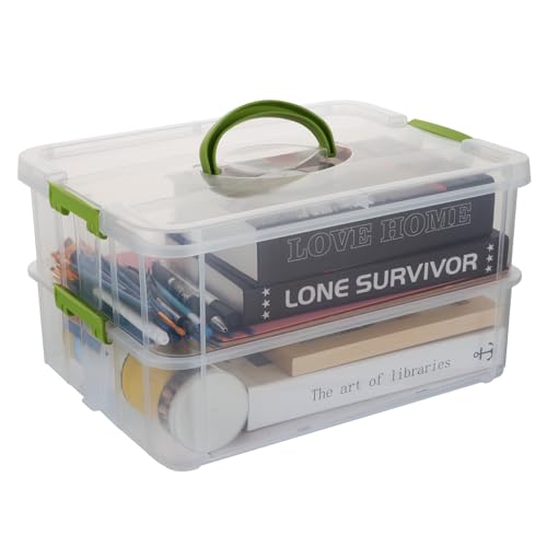 LDXDRU 2-stöckige Kunststoff Aufbewahrungsbox mit Deckel, Plastikkisten mit Deckel, Stapelbar Sortierbox Groß Bastelkiste, Sortierboxen für Lego, Bastelmaterial, Stricknadel, 35x26.5x18.9 LDXDRU 2-stöckige Kunststoff Aufbewahrungsbox mit Deckel, Plastikkisten mit Deckel, Stapelbar Sortierbox Groß Bastelkiste, Sortierboxen für Lego, Bastelmaterial, Stricknadel, 35x26.5x18.9 von LDXDRU