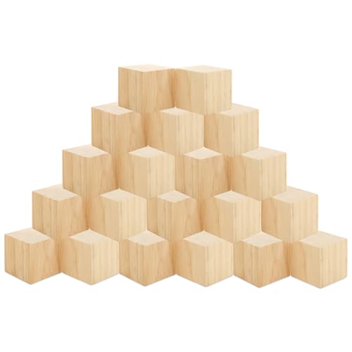 LDXDRU 24Stk Holzwürfel Groß, 5x5x5CM Würfel Holz, Blanko Deko Bastelklötzchen, Naturbelassen Holzklotz, Holzklötzchen zum Basteln, DIY Puzzle, Dekoration LDXDRU 24Stk Holzwürfel Groß, 5x5x5CM Würfel Holz, Blanko Deko Bastelklötzchen, Naturbelassen Holzklotz, Holzklötzchen zum Basteln, DIY Puzzle, Dekoration von LDXDRU