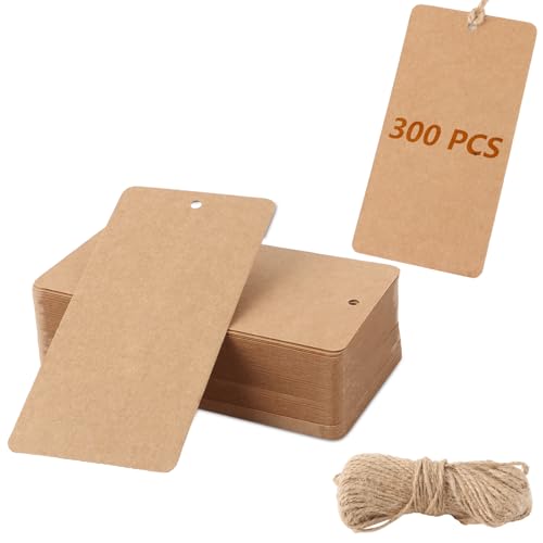 LDXDRU 300 Stück Geschenkanhänger Groß 12X6CM, Braun Kraftpapier Etiketten Tags und 60 Meter Juteschnur, 300GSM Packpapier Geschenk für Basteln Weihnachts Hochzeits Geschenke LDXDRU 300 Stück Geschenkanhänger Groß 12X6CM, Braun Kraftpapier Etiketten Tags und 60 Meter Juteschnur, 300GSM Packpapier Geschenk für Basteln Weihnachts Hochzeits Geschenke von LDXDRU