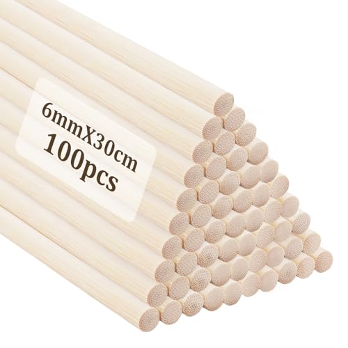 LDXDRU 300 Stück Holzstab Rund, 300 x 6 mm Holzstäbe zum Basteln, Rundstab Holz, Holzstange Holzstäbchen Rundholz Bastelholz für Zuckerwatte, Wedding Wands, Basteln, Modellbau, DIY LDXDRU 300 Stück Holzstab Rund, 300 x 6 mm Holzstäbe zum Basteln, Rundstab Holz, Holzstange Holzstäbchen Rundholz Bastelholz für Zuckerwatte, Wedding Wands, Basteln, Modellbau, DIY von LDXDRU