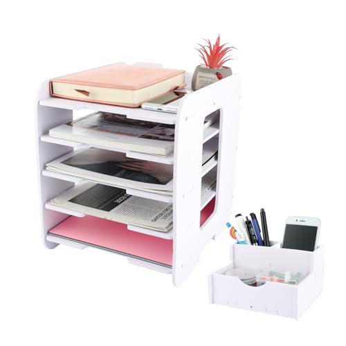 LDXDRU 5 Stöckige Schreibtisch Organizer A4 Dokumentenablage Weiß Kunststoff Ablagekorb Briefablage 5 Ablagefächer Stapelbar Schreibtischablage Dokumentenhalter für Zuhause, Büro, Schule LDXDRU 5 Stöckige Schreibtisch Organizer A4 Dokumentenablage Weiß Kunststoff Ablagekorb Briefablage 5 Ablagefächer Stapelbar Schreibtischablage Dokumentenhalter für Zuhause, Büro, Schule von LDXDRU