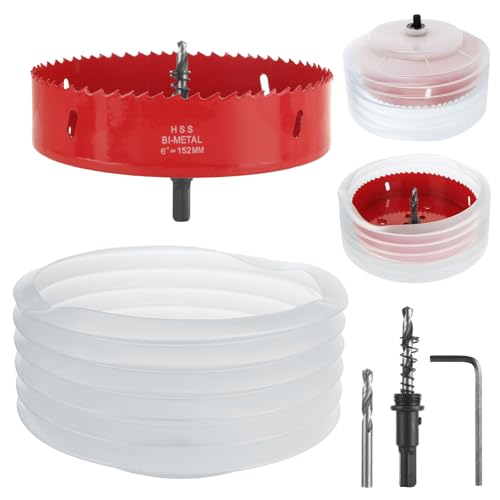 LDXDRU 6 Zoll Lochsäge, 6 Zoll Lochsäge für Einbaubeleuchtung, Can Light Lochschneider mit Staubschale für PVC, Trockenbau, Holz, Kunststoff, Gipskartonbohren LDXDRU 6 Zoll Lochsäge, 6 Zoll Lochsäge für Einbaubeleuchtung, Can Light Lochschneider mit Staubschale für PVC, Trockenbau, Holz, Kunststoff, Gipskartonbohren von LDXDRU