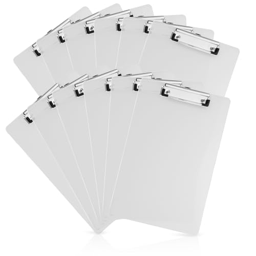 LDXDRU Kunststoff-Klemmbretter, 12 Stück, 21,6 x 27,9 cm, weiß, Standard-A4-Klemmbrett, Kunststoff-Klemmbrett, mit niedrigem Profil-Clip, für Geschäft, Büro, Schule und Heimbedarf LDXDRU Kunststoff-Klemmbretter, 12 Stück, 21,6 x 27,9 cm, weiß, Standard-A4-Klemmbrett, Kunststoff-Klemmbrett, mit niedrigem Profil-Clip, für Geschäft, Büro, Schule und Heimbedarf von LDXDRU
