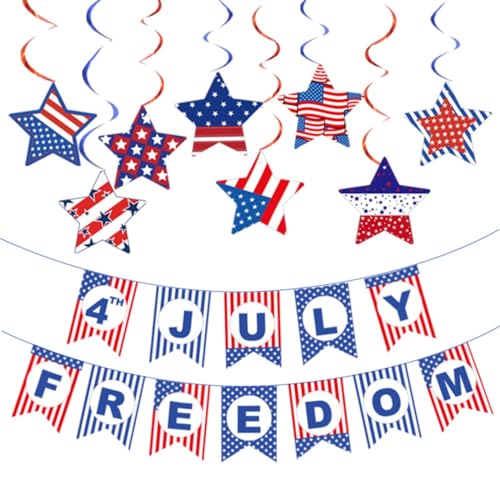 LDadgf Partyzubehör zum amerikanischen Unabhängigkeitstag, Flagge zum Ziehen, Banner, Wimpel, Ornament zum Aufhängen Fahrradfahne Für Kinderfahrrad (Blue, One Size) von LDadgf