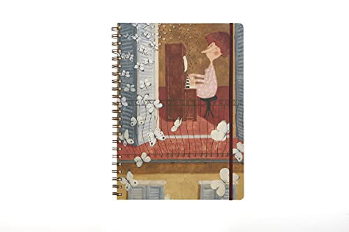 LE NASUTE Notizbuch mit Spiralbindung, A4, 120 Blatt, aus Kunststoff, mit Ringbuch, für Erinnerungen, Schule, Büro mit Grafiken von LE NASUTE