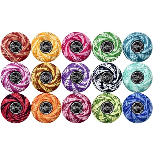 Doppelt merzerisierte ägyptische langstapelige Baumwolle, Perlgarn, Knäuel, 15 verschiedene Farben, zum Häkeln, Hardanger, Kreuzstich, Handstickerei Doppelt merzerisierte ägyptische langstapelige Baumwolle, Perlgarn, Knäuel, 15 verschiedene Farben, zum Häkeln, Hardanger, Kreuzstich, Handstickerei von LE PAON