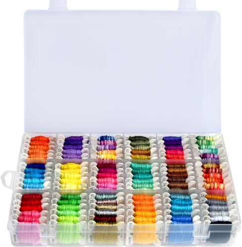 Stickgarn und Armbandschnur mit Organizer-Aufbewahrungsbox, 108 Farben, Kreuzstichgarn-Set von LE PAON