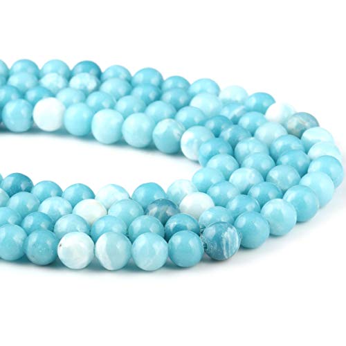 Larimar Beads 100% Naturstein, lose Perlen für Schmuckherstellung, Halskette, Geschenk, 8 mm von LE SKY