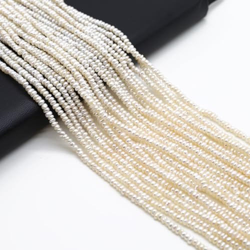 Natürliche Perlen, echte Süßwasser-Zuchtperlen, unregelmäßige weiße Perlen für Schmuckherstellung, DIY, Halskette, Geschenk, 2–2,5 mm von LE SKY