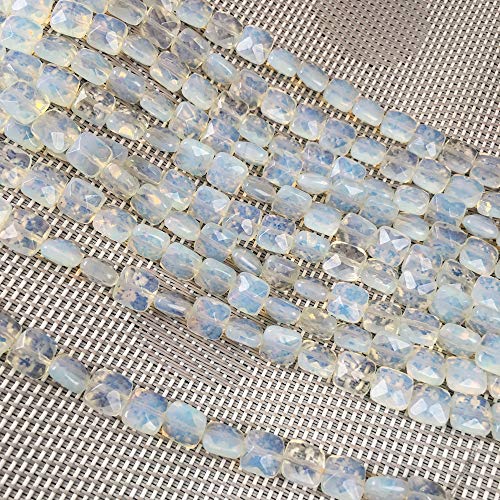 Naturstein-Perlen, quadratisch, facettiert, Opal, Edelstein, lose Perlen für Schmuckherstellung, 2 Stränge, 20,1 cm Naturstein-Perlen, quadratisch, facettiert, Opal, Edelstein, lose Perlen für Schmuckherstellung, 2 Stränge, 20,1 cm von LE SKY