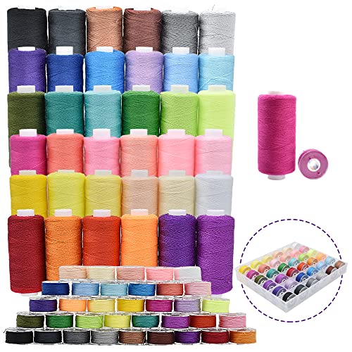 72-teiliges Nähgarn-Set, 36 Farben, 360 Meter Polyestergarn, Vorgewickelte Spulen Mit Etui für Hand- und Maschinennähen 72-teiliges Nähgarn-Set, 36 Farben, 360 Meter Polyestergarn, Vorgewickelte Spulen Mit Etui für Hand- und Maschinennähen von LE-stone