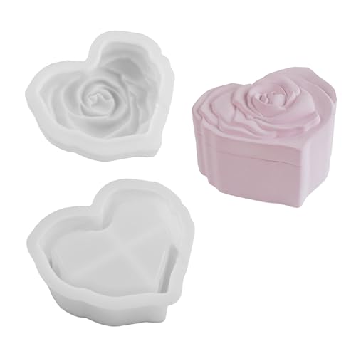 Aufbewahrungsbox Silikonform Rosenherz Schmuckkoffer Epoxidharze Form Aromatherapie Gipsglas Form Heimdekoration Aufbewahrungsbox Silikonform Rosenherz Schmuckkoffer Epoxidharze Form Aromatherapie Gipsglas Form Heimdekoration von LEADSDGE