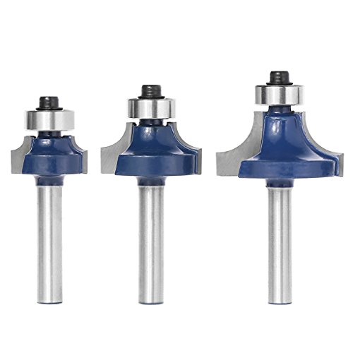 Fräser-Set für Holzbearbeitung, Radius, 6,35 mm Schaft, rund, 3 Stück von LEADSDGE