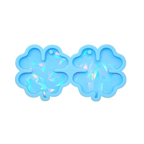 Holographics Silikonform für Schlüsselanhänger, Ohrringe, Anhänger, Kleeblatt, Epoxidharz, Gussteile für Bastelarbeiten, Schmuckherstellung Holographics Silikonform für Schlüsselanhänger, Ohrringe, Anhänger, Kleeblatt, Epoxidharz, Gussteile für Bastelarbeiten, Schmuckherstellung von LEADSDGE
