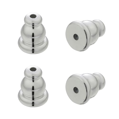 Set mit 4 sicheren Ohrring-Verschlüssen, Verschlusskupplungen, sichere Verriegelung, Edelstahl, Ohrringstecker für hängende Ohren von LEADSDGE