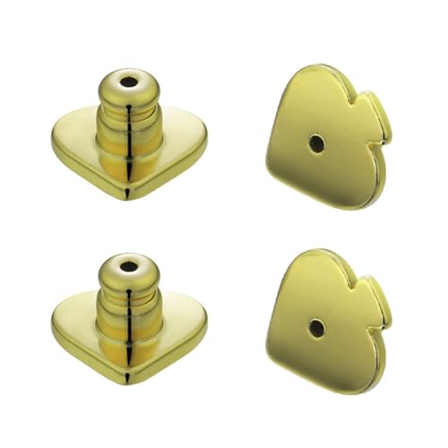 Set mit 4 sicheren Ohrring-Verschlüssen, Verschlusskupplungen, sichere Verriegelung, Edelstahl, Ohrringstecker für hängende Ohren von LEADSDGE
