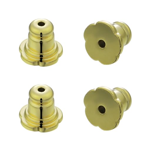 Set mit 4 sicheren Ohrring-Verschlüssen, Verschlusskupplungen, sichere Verriegelung, Edelstahl, Ohrringstecker für hängende Ohren von LEADSDGE
