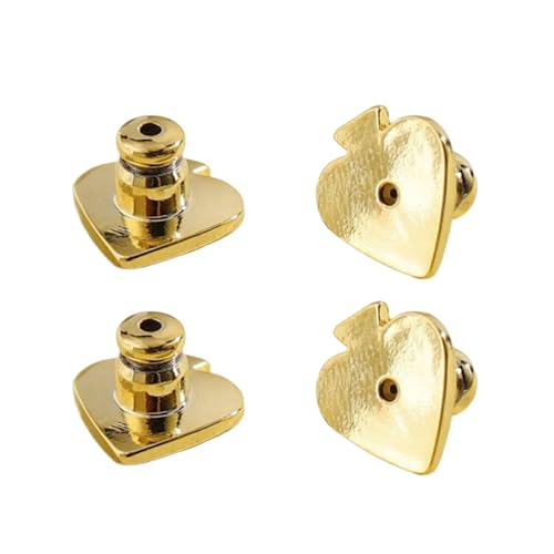 Set mit 4 sicheren Ohrring-Verschlüssen, herzförmige Verschlusskupplungen, sichere Verriegelung für Ohren von LEADSDGE