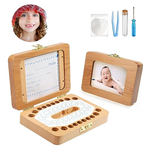 LEADSTAR Zahndose Holz, Bilderrahmen Zahnbox, Milchzahndose Mädchen/Jungen, Milchzähne Box Nabelschnur Zahndöschen, Baby Kinder Geschenk Souvenir Aufbewahrungsbox - 5 Zubehör LEADSTAR Zahndose Holz, Bilderrahmen Zahnbox, Milchzahndose Mädchen/Jungen, Milchzähne Box Nabelschnur Zahndöschen, Baby Kinder Geschenk Souvenir Aufbewahrungsbox - 5 Zubehör von LEADSTAR