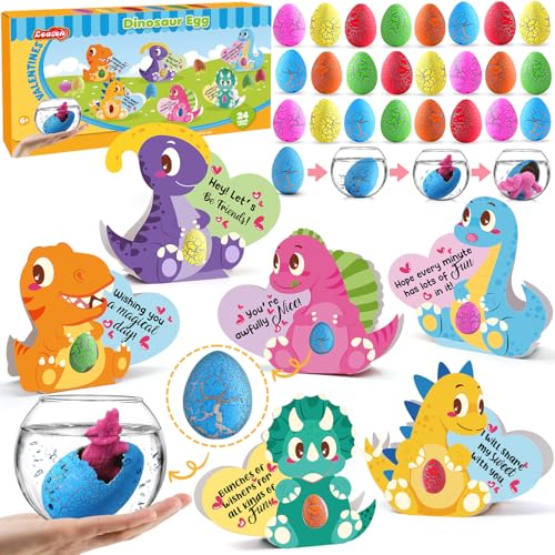 LEASEN 24 Stück Valentinstagsgeschenke für Kinder, Dinosaurier-Ei mit Dinosaurier-3D-Grußkarten für Kinder, Valentinstag, Schule, Party, Gastgeschenk-Preis, Klassenzimmer-Austausch-Geschenk-Set LEASEN 24 Stück Valentinstagsgeschenke für Kinder, Dinosaurier-Ei mit Dinosaurier-3D-Grußkarten für Kinder, Valentinstag, Schule, Party, Gastgeschenk-Preis, Klassenzimmer-Austausch-Geschenk-Set von LEASEN