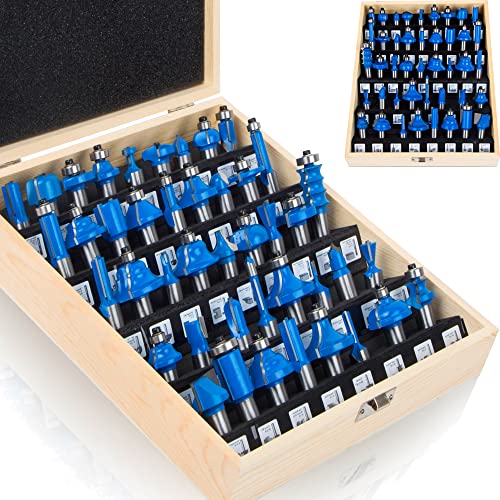 Leatbuy Fräser-Bit-Set, 3-teilig, 1/4-Zoll-Schaft rund über erhöhte Paneele, Schranktür, Ogee-Schiene und Stile, Fräser-Bits, Holzbearbeitung, Holzschneider, Holzkarbid-Rillen-Zungenfräswerkzeug Leatbuy Fräser-Bit-Set, 3-teilig, 1/4-Zoll-Schaft rund über erhöhte Paneele, Schranktür, Ogee-Schiene und Stile, Fräser-Bits, Holzbearbeitung, Holzschneider, Holzkarbid-Rillen-Zungenfräswerkzeug von LEATBUY-TECH