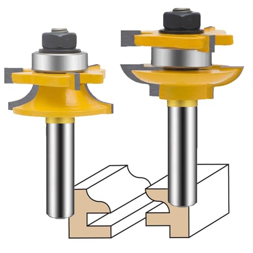 Leatbuy Fräser-Set, 1/4-Zoll-Schaft für Tür und Schublade, 4 Stück, Holzbearbeitung, Fräser-Werkzeuge, Hartmetall-CNC-Fräser-Werkzeug (Panel) von LEATBUY-TECH