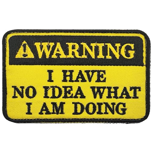 Lustiger bestickter Moralaufnäher mit Klettverschluss, Aufschrift "Warning I Have No Idea What I Am Doing", 5,8 x 8,9 cm, lustige taktische Moral-Patches für Rucksäcke, Hundegeschirr, Armee-Westen, Lustiger bestickter Moralaufnäher mit Klettverschluss, Aufschrift "Warning I Have No Idea What I Am Doing", 5,8 x 8,9 cm, lustige taktische Moral-Patches für Rucksäcke, Hundegeschirr, Armee-Westen, von LEBEIGHT