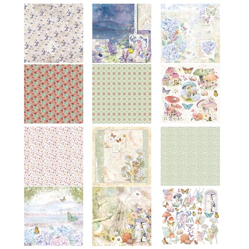 Vintage Scrapbook Papier 12 Blatt, Traumhaftes Dekorpapier für Scrapbooking DIY Handwerk Junk Journals Geschenk für Bastelliebhaber und Scrapbooking-Enthusiasten (Magie) von LEBKFT